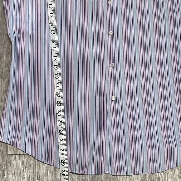 Mens Shirt Large Striped Button Up Office Evening Interview Career - Picture 5 of 7